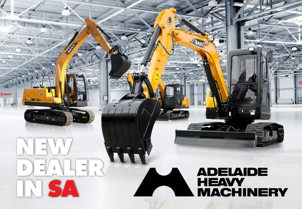 Sany is proud to partner with Adelaide Heavy Machinery as the appointed Dealer for SA